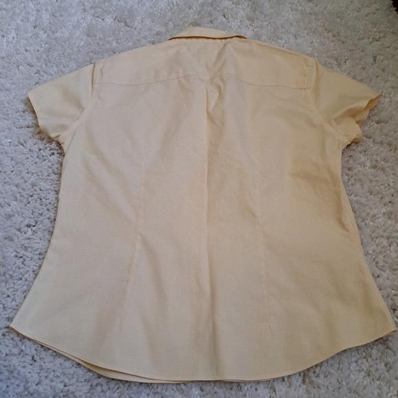 Brooks Brothers 346 Womens Yellow Micro Check‎ Non Iron Cotton Shirt Size 6 - Picture 3 of 6